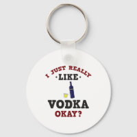 J'Aime Vraiment Vodka Drôle Porte - clé Citation
