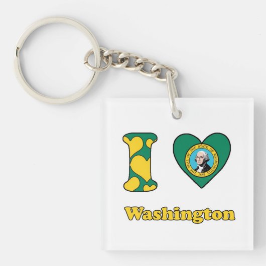 Porte-clés J'aime Washington (Devant)