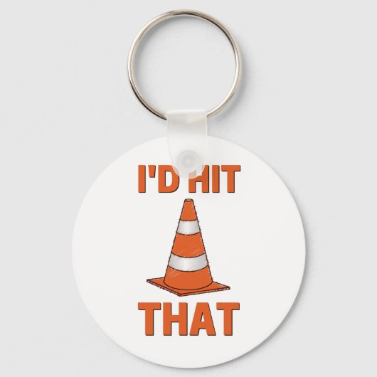 Porte-clés J'allais frapper ce drôle autocross orange cône ho (Recto)