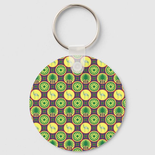 Porte-clés Jamahiri ® Libye | Motif africain (Recto)