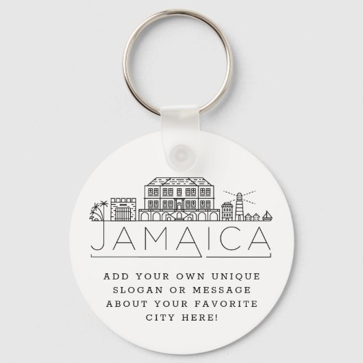 Porte-clés Jamaica Stylisated Skyline| Custom Slogan (Recto)