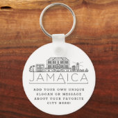 Porte-clés Jamaica Stylisated Skyline| Custom Slogan (Recto)