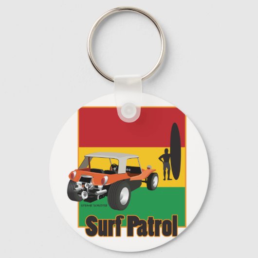Porte-clés Jamaïcain Rasta Surfpatrouille Buggy (Recto)