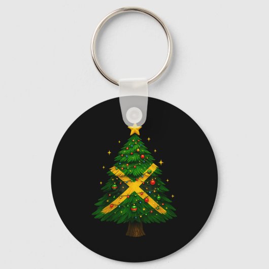 Porte-clés Jamaican Christmas Tree Design, Festive Holiday Gr (Recto)