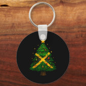 Porte-clés Jamaican Christmas Tree Design, Festive Holiday Gr (Recto)