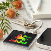 Porte-clés Jamaïque Rasta Lion (Devant Droit)