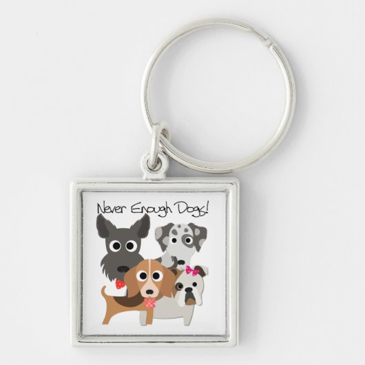 Porte-clés Jamais Assez De Chiens (Devant)