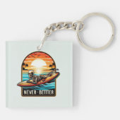 Porte-clés Jamais mieux - Squelette Surf Sunset Wave (Dos)