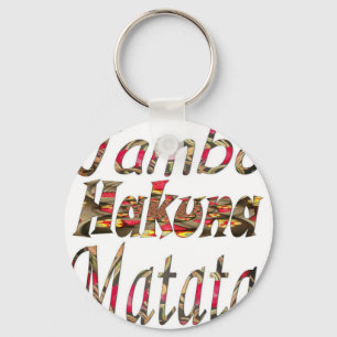 Porte-clés Jambo Hakuna Matata Art Vintage africain Imprimer