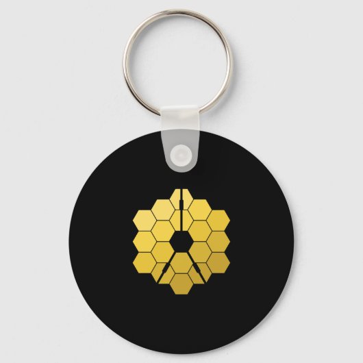 Porte-clés James Webb Télescope Spatial Miroir Jaune (Verso)