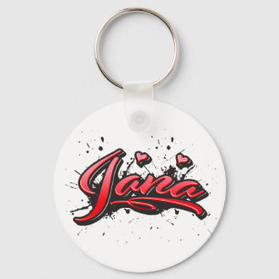 Porte-clés Jana red Heart Graffiti