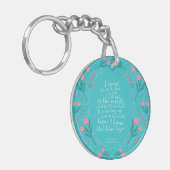 Porte-clés Jane Austen Fierté et préjugés Floral Turquoise et (Devant gauche)