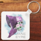 Porte-clés Jane Eyre Bonnet Fleurs violettes et bleues (Verso)