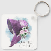 Porte-clés Jane Eyre Bonnet Fleurs violettes et bleues (Dos)