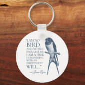 Porte-clés Jane Eyre - Je ne suis pas un oiseau - hirondelle (Recto)