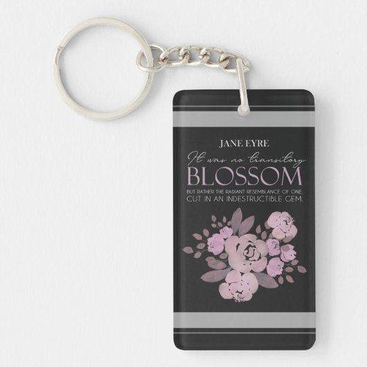 Porte-clés Jane Eyre - Pas de fleur transitoire - Noir Rose (Devant)