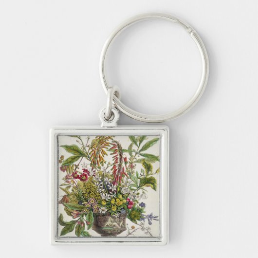 Porte-clés Janvier, de ` douze mois de fleurs (Devant)