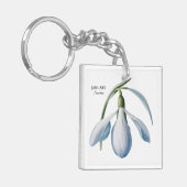 Porte-clés Janvier Snowdrop Bloom - Cadeau personnalisé (Devant gauche)