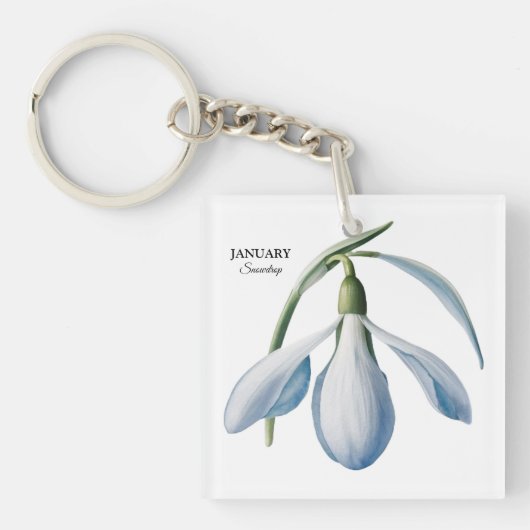 Porte-clés Janvier Snowdrop Bloom - Cadeau personnalisé (Devant)