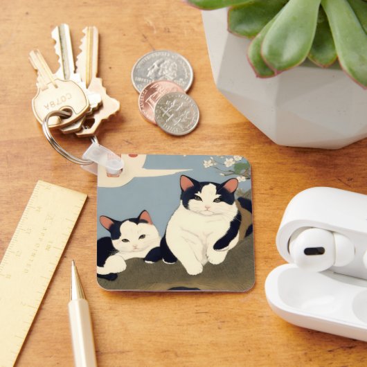 Porte-clés Japanese Cats Blossom Tree Keychain (Bureau)