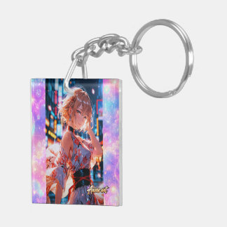 Porte-clés Japanese Cyberpunk Anime Girl Poster | Neon City