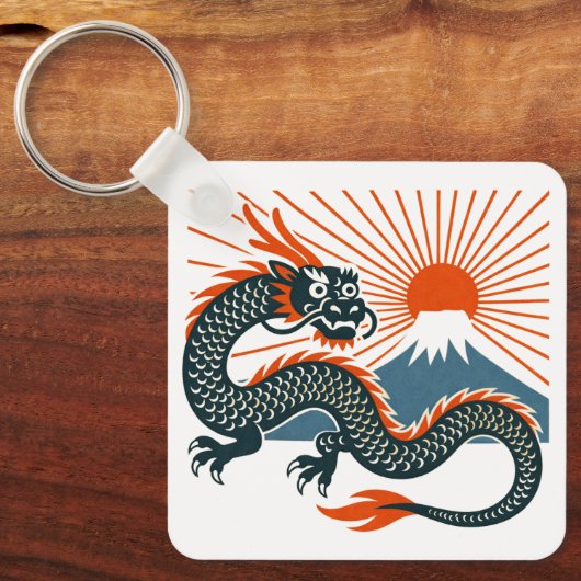 Porte-clés Japanese Dragon & Rising Sun Keychain (Recto)