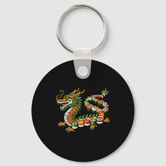 Porte-clés Japanese Dragon Sushi Funny Japanese Food Art Men (Recto)