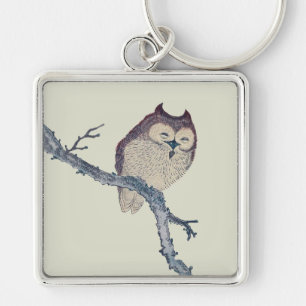 Porte-clés Japanese Sleeping Owl Night Artwork