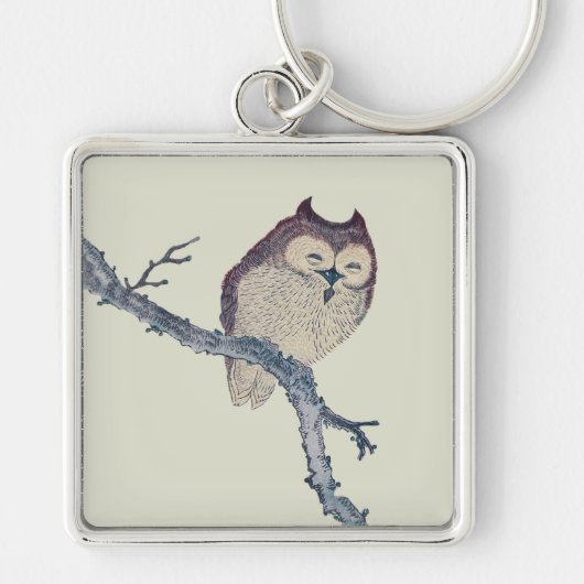 Porte-clés Japanese Sleeping Owl Night Artwork (Devant)