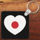 Porte-clés Japon | Coeur du drapeau japonais (Verso)