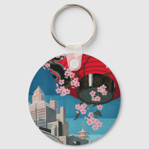 Porte-clés Japon Tokyo Vintage Affiche de voyage japonaise