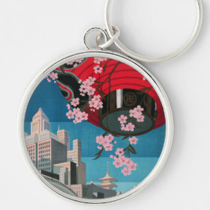 Porte-clés Japon Tokyo Vintage Affiche de voyage japonaise