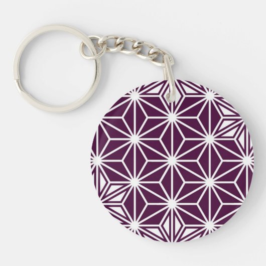 Porte-clés Japonais Asanoha motif - aubergine violet (Devant)