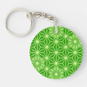 Porte-clés Japonais Asanoha motif - vert citron