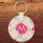 Porte-clés Japonais Sakura Cherry Blossoms Motifs géométrique (Recto)