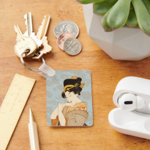 Porte-clés Japonaise vintage Geisha Girl Entertainer en Kimon