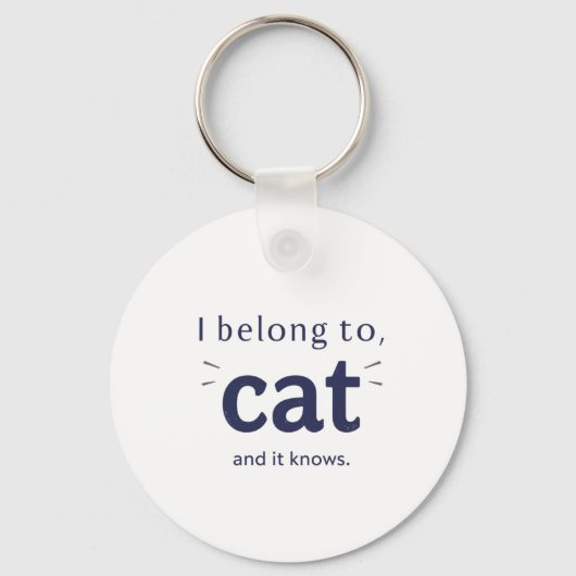 Porte-clés J'appartiens à mon chat (Recto)