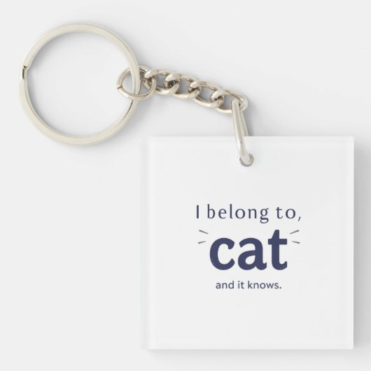 Porte-clés J'appartiens à mon chat (Devant)