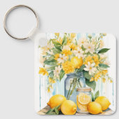 Porte-clés Jar à fleurs de citron d'été (Recto)