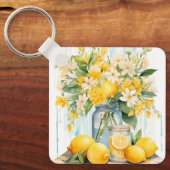 Porte-clés Jar à fleurs de citron d'été (Recto)