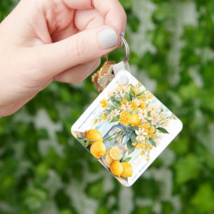 Porte-clés Jar à fleurs de citron d'été