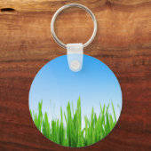 Porte-clés Jardin à l'herbe verte avec conception de ciel ble (Verso)