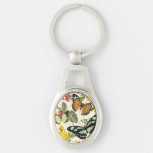 Porte-clés jardin aux papillons vintages