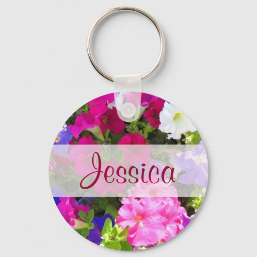 Porte-clés jardin de fleurs Nom (Recto)