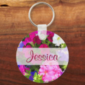 Porte-clés jardin de fleurs Nom (Recto)