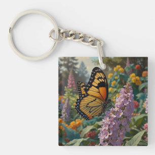 Porte-clés Jardin de fleurs sauvages pastel élégant avec papi