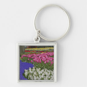 Porte-clés Jardin de muscaris, de jacinthes et de tulipes,