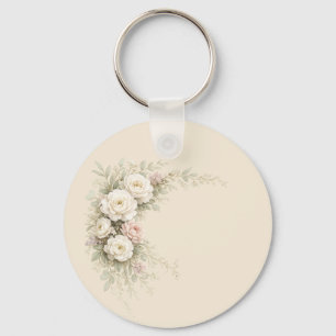 Porte-clés Jardin de roses à l'aquarelle pour un style intemp