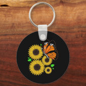 Porte-clés Jardin de tournesol papillon (Recto)