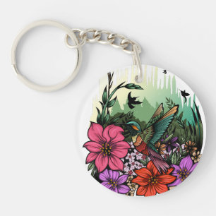 Porte-clés Jardin des colibris